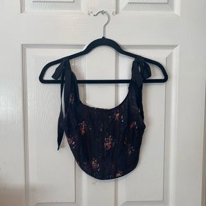 Free People Cropped Lace Corset Top - Size M